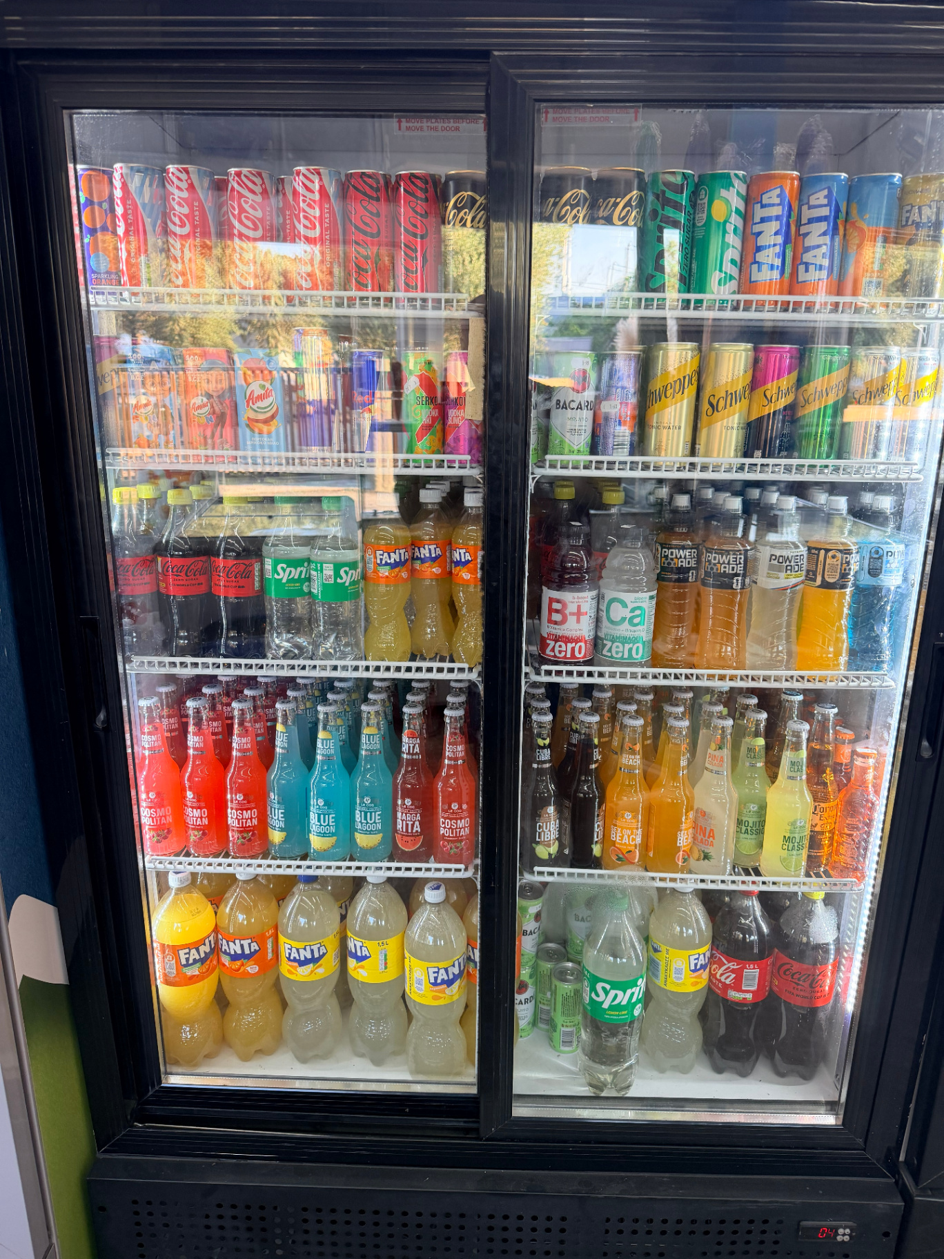 Cold Coca-Cola Fanta Sprite and cocktails fridge near Marathi Beach Chania Crete