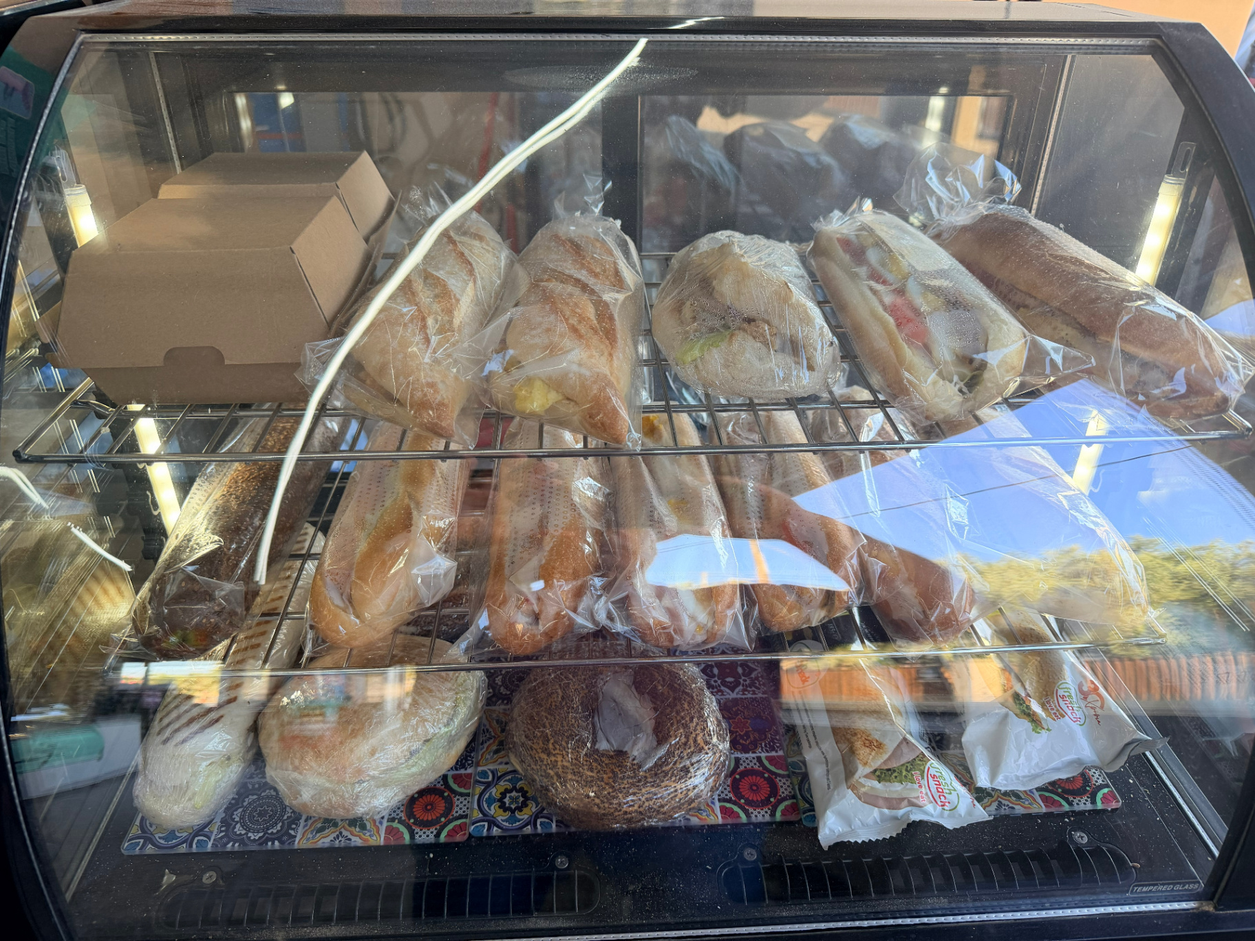 Fresh baguette sandwiches ready to grab and go, Marathi, Crete