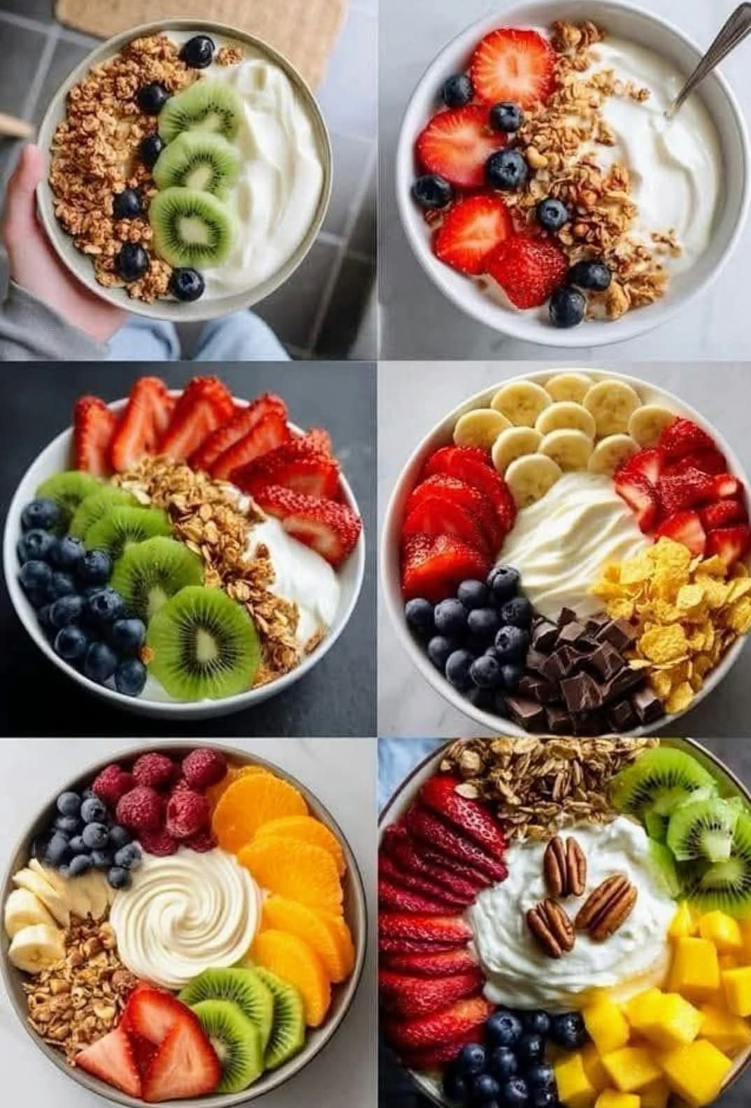 Γιαούρτι με φρέσκα φρούτα, granola και ξηρούς καρπούς