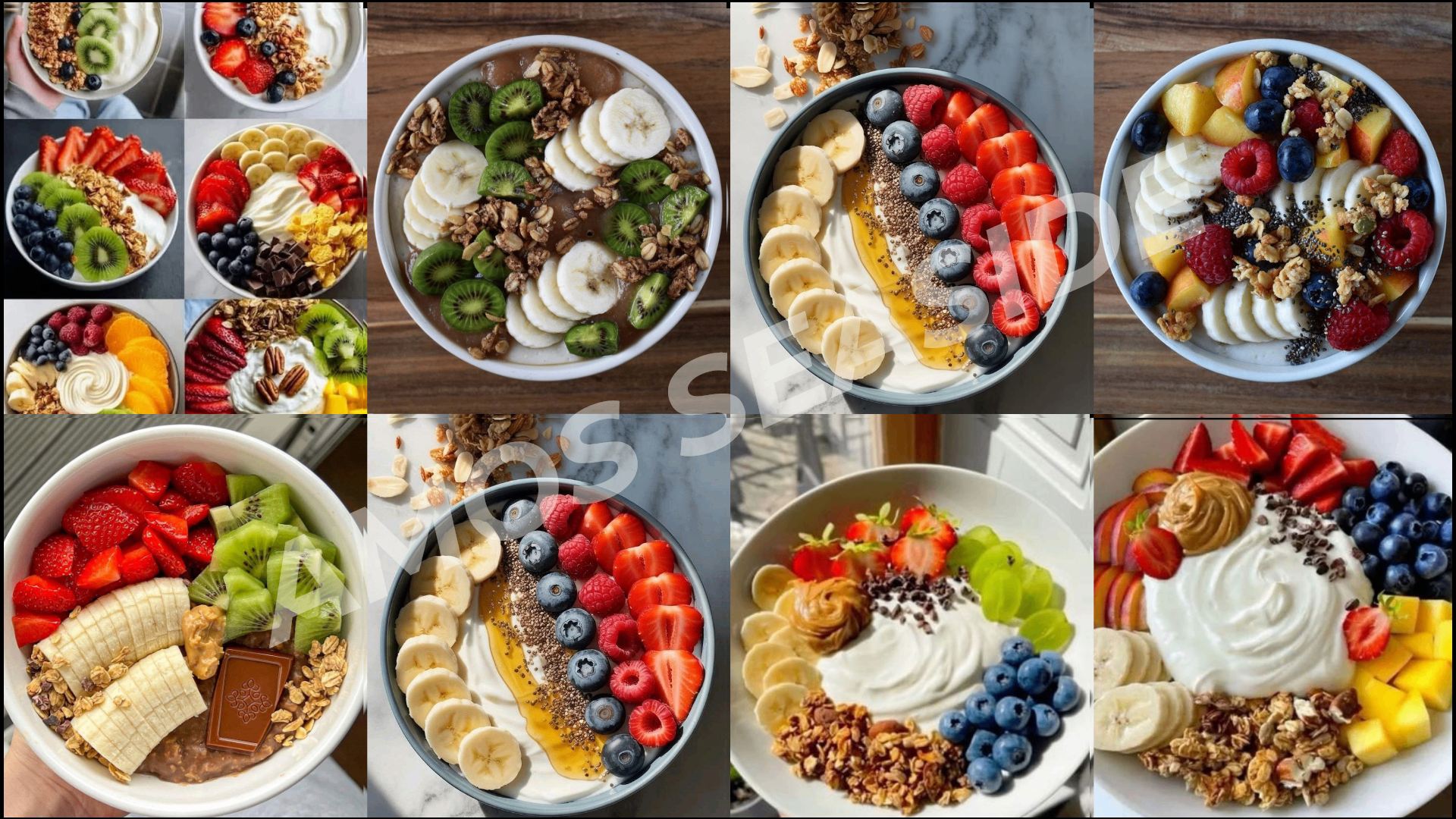 Επιλογή από yogurt bowls στο Amos Seaside